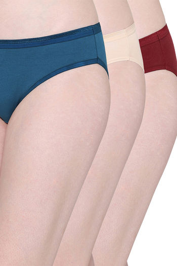 Buy Wacoal Low Rise Half Coverage Bikini Panty (Pack of 3) - Multicolor